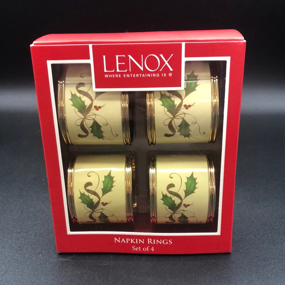 Lenox Holiday Napkin Rings Set of 4